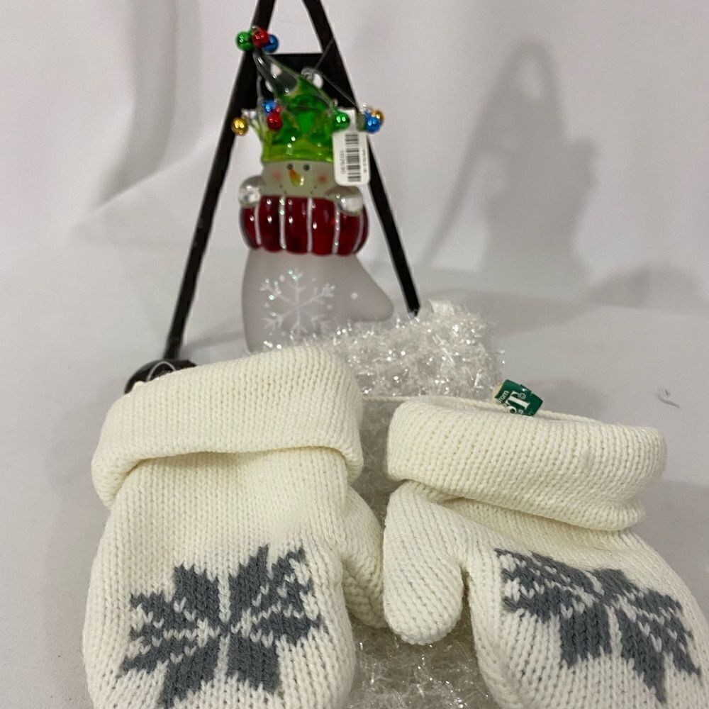 NWT Snowman Mitten Ornament and Knitted Mitten Ornaments